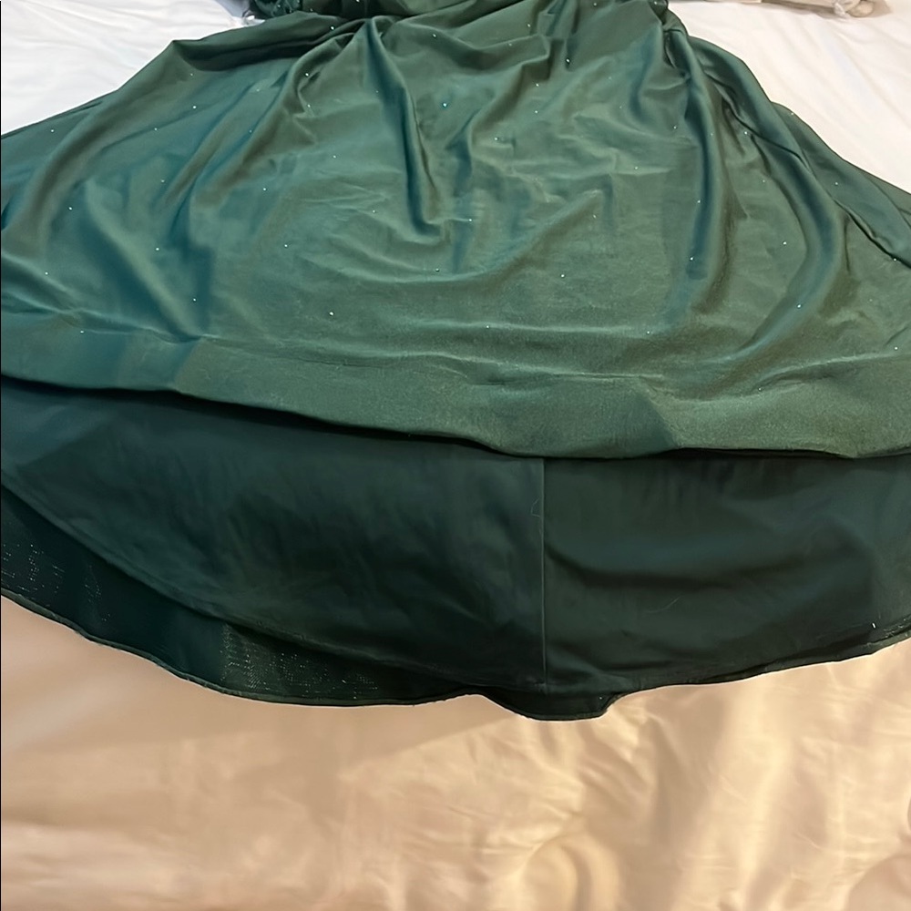 Green Embellished Spaghetti Strap Prom Gown - Picture 14 of 14